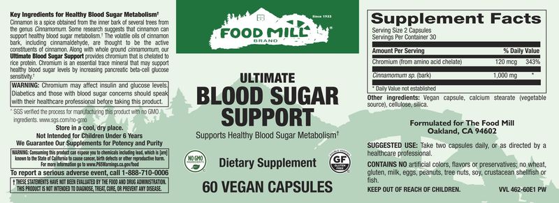 The Food Mill , Ultimate Blood Sugar Support Veg Caps