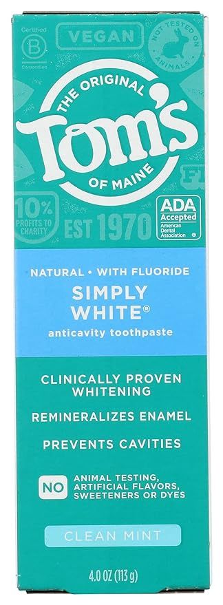 Tom's Of Maine , Simply White Anticavity Toothpaste 4.0 Oz
