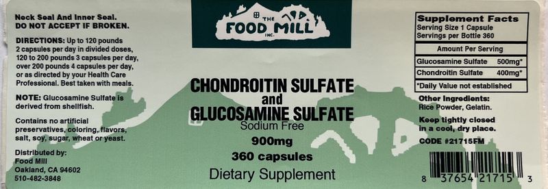 The Food Mill , The Food Mill Chondroitin Sulfate & Glucosamine Sulfate 900 Mg