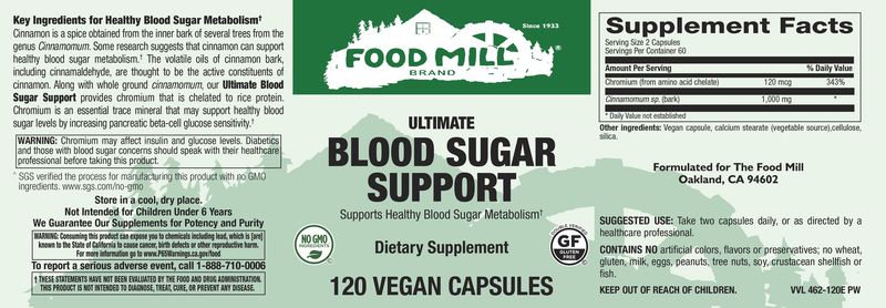 The Food Mill , Ultimate Blood Sugar Support Veg Caps