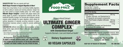 The Food Mill , Ultimate Ginger Complex With Standardized Ginger Veg Caps 60