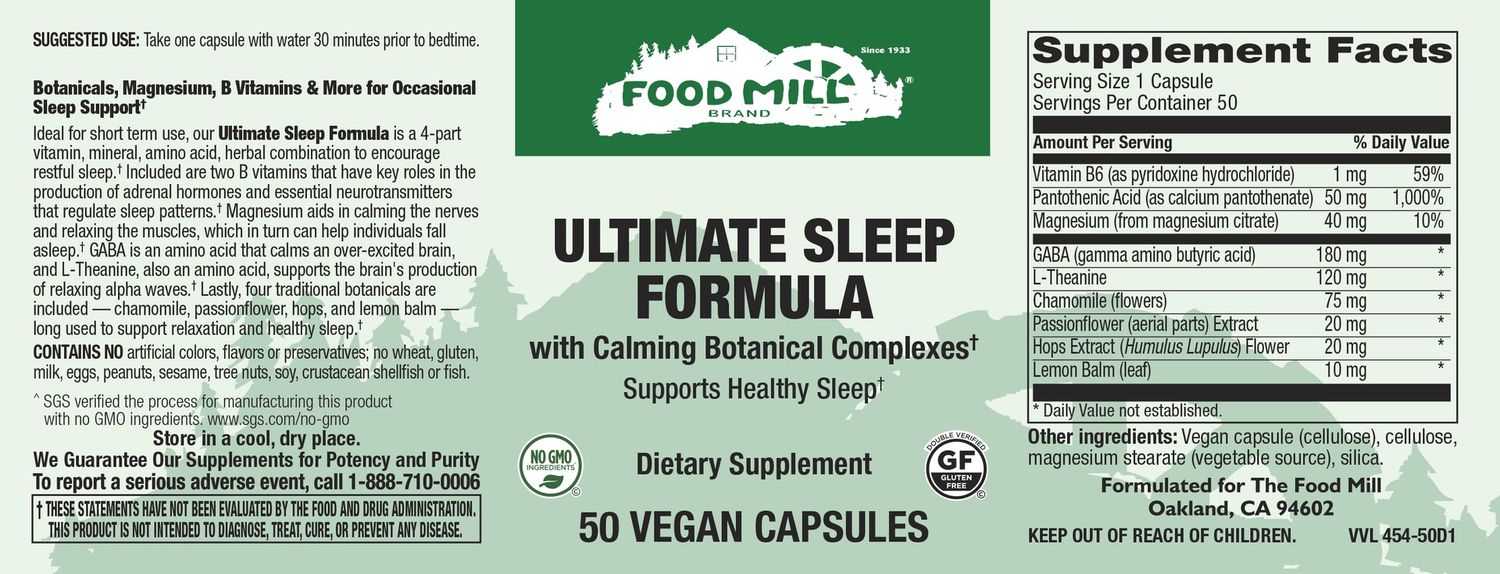 The Food Mill , Ultimate Sleep Formula Veg Caps