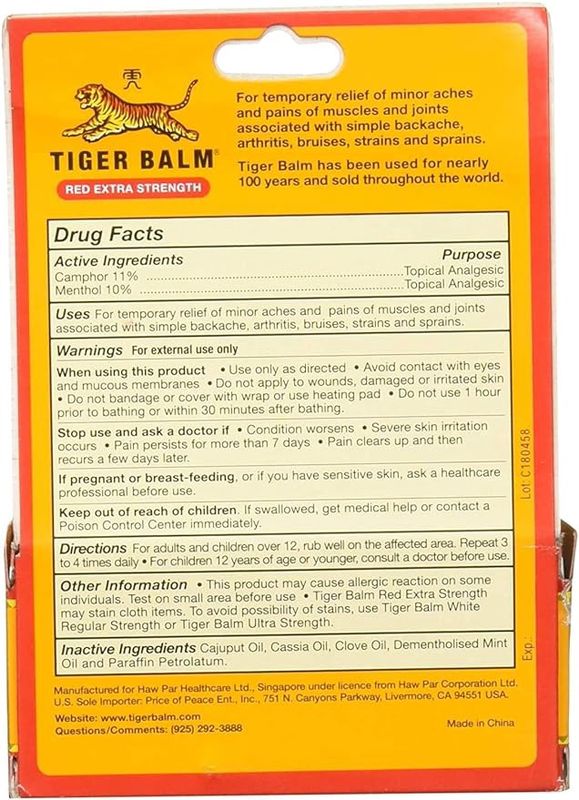 Tiger Balm , Balm Extra Strength Red
