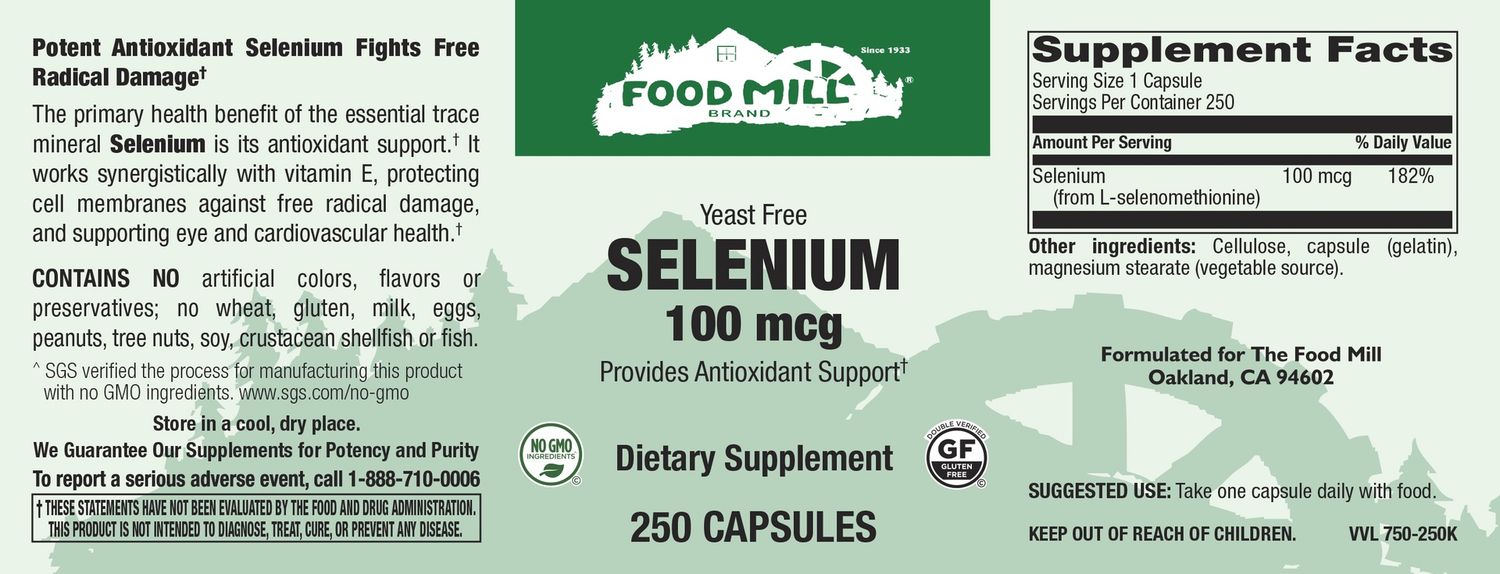 The Food Mill , Selenium 100 Mcg Caps