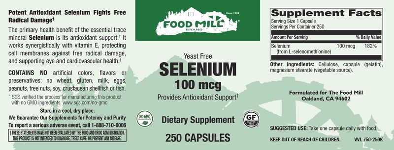 The Food Mill , Selenium 100 Mcg Caps