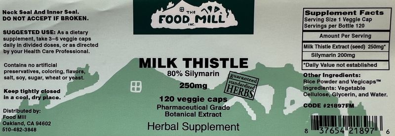 The Food Mill , The Food Mill Milk Thistle - 250 Mg The Food Mill , The Food Mill Milk Thistle - 250 Mg