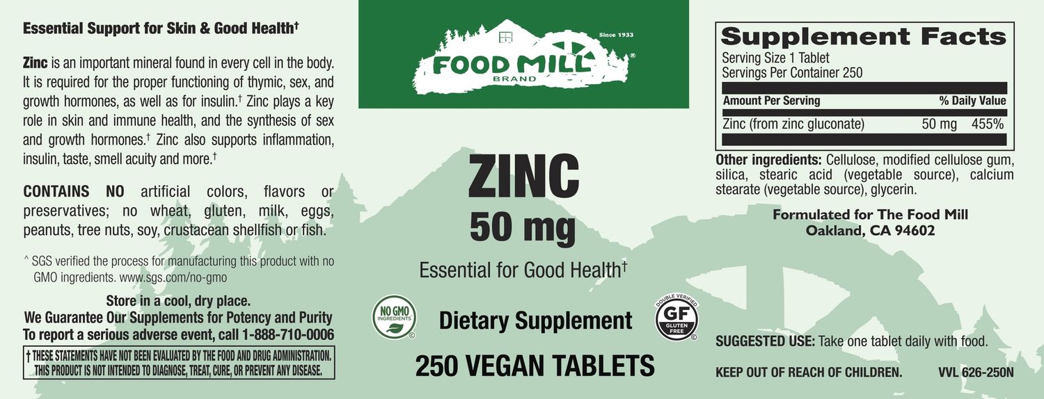 The Food Mill , Zinc 50 Mg Veg Tabs