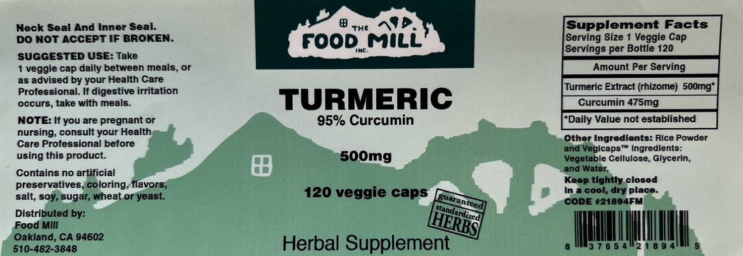 The Food Mill , The Food Mill Tumeric - 500Mg