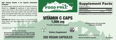 The Food Mill , Vitamin C Caps 1,000 Mg Veg Caps
