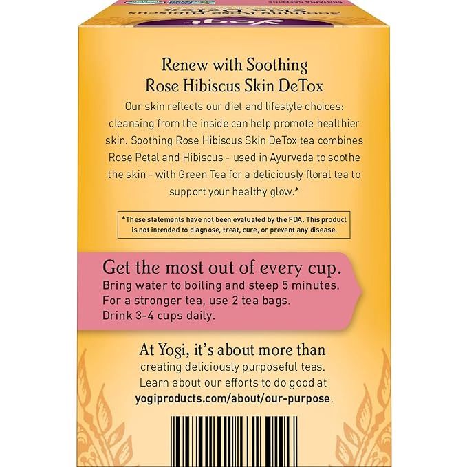 YOGI TEA , Soothing Rose Hibiscus Skin DeTox Tea