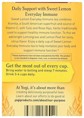 YOGI TEA , Sweet Lemon Everyday Immune Tea