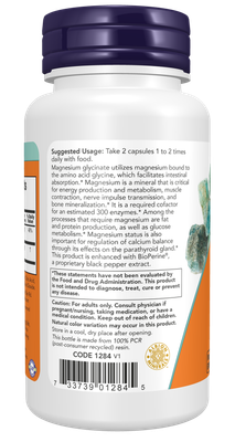 Now Supplements, Magnesium Glycinate With Bioperine, 180 Veg Caps