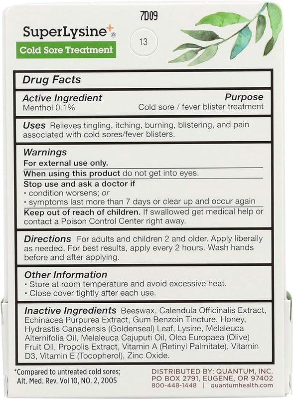 Quantum , Super Lysine+, Cold Sore Treatment