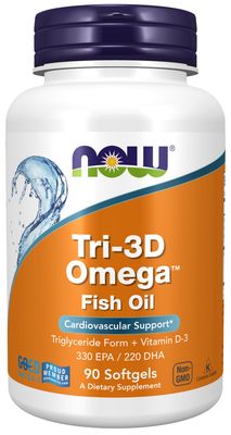 Now Supplements , Tri-3D Omega Fish Oil - Softgels