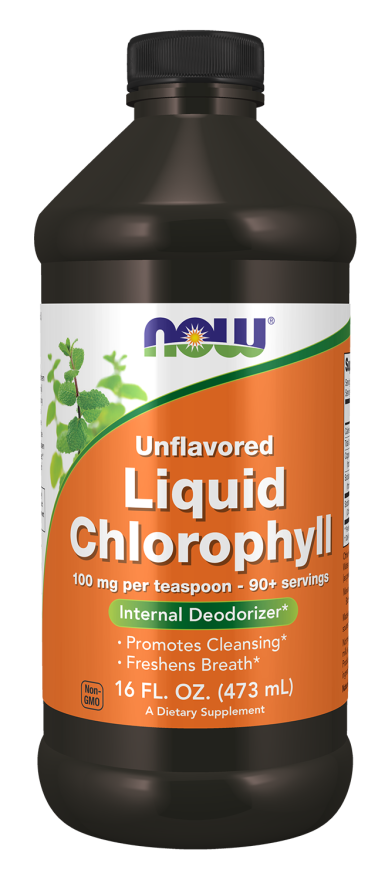 Now, Chlorophyll Liquid, Unflavored, 16 Fl. Oz.