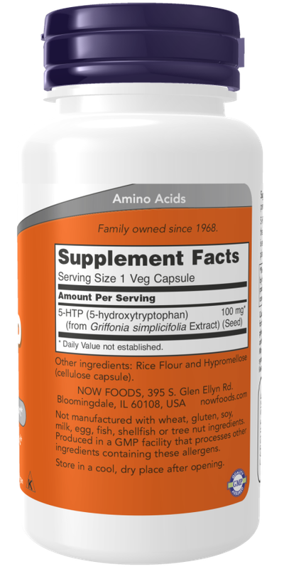 Now Supplements, 5-Htp 100Mg 60 Vcaps