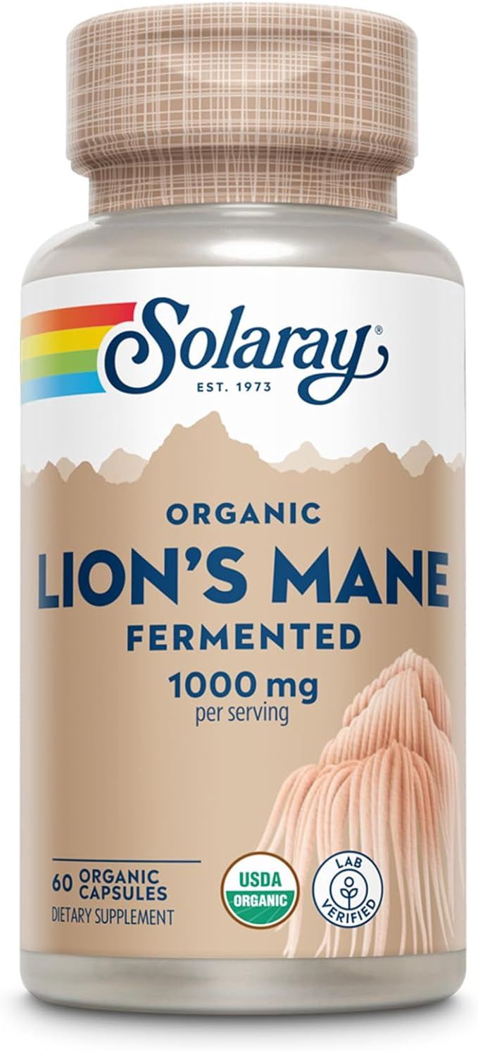 Solaray , Organic Grown Fermented Lion&#39;s Mane 60Ct 500Mg