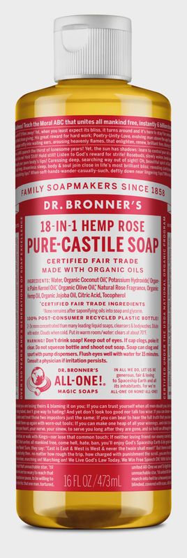 Dr Bronner , Castile Liquid Soap- Rose Dr Bronner , Castile Liquid Soap- Rose