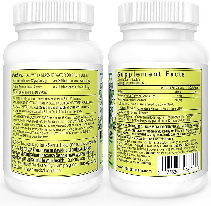 Swiss Kriss , Swiss Kriss Natural Herbal Laxative Tablets