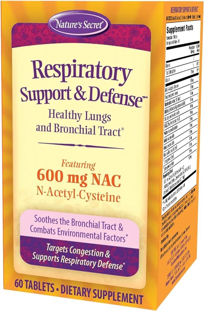Natures Secret, Respiratory Support & Defense 60 Tabs