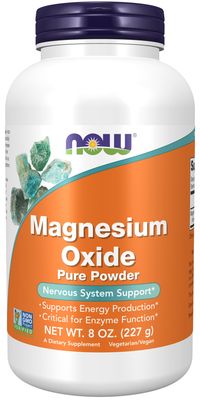 Now Supplements , Magnesium Oxide - 8 Oz. Now Supplements , Magnesium Oxide - 8 Oz.