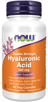 Now Supplements, Hyaluronic Acid 100 Mg 2X Plus 60 Caps