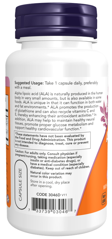 Now Supplements , Alpha Lipoic Acid, Extra Strength 600 Mg