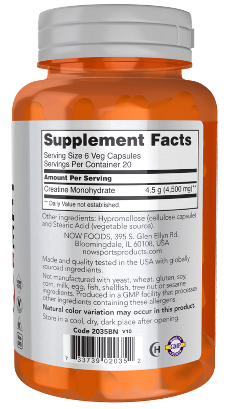 Now Sports, Creatine Monohydrate 750 Mg 240 Veg Caps