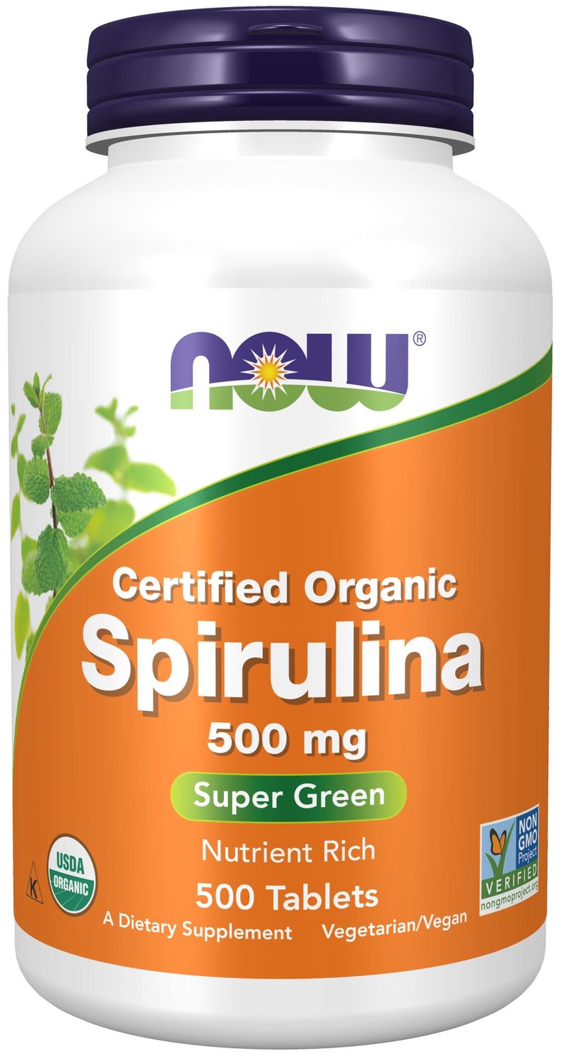 Now Supplements , Spirulina 500 Mg, Organic - 500 Tablets