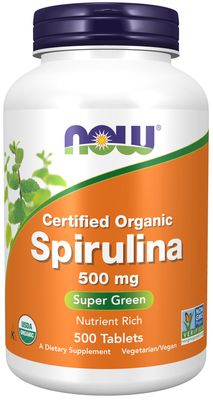 Now Supplements , Spirulina 500 Mg, Organic - 500 Tablets Now Supplements , Spirulina 500 Mg, Organic - 500 Tablets