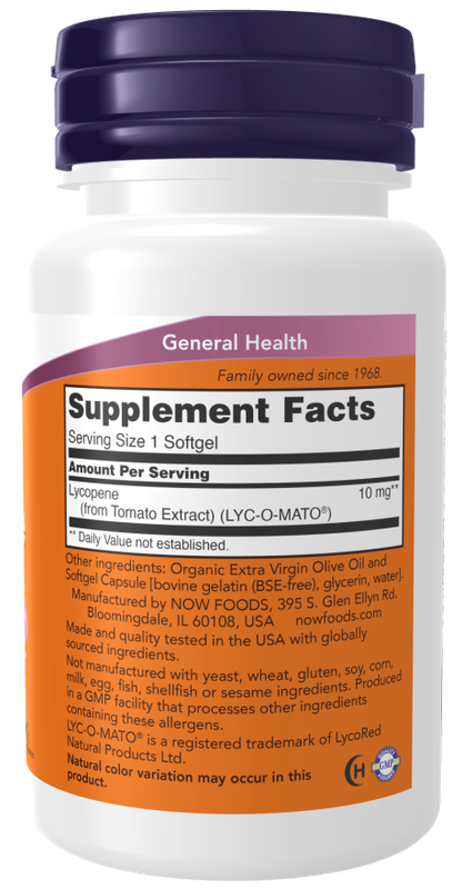 Now Supplements, Lycopene 10 Mg, 60 Softgels