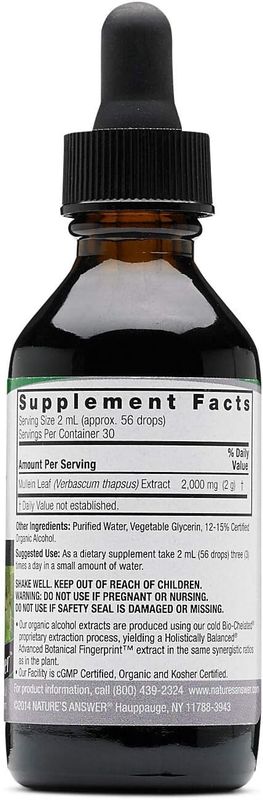 Natures Answer, Mullein Leaf 2,000 Mg 2 oz.