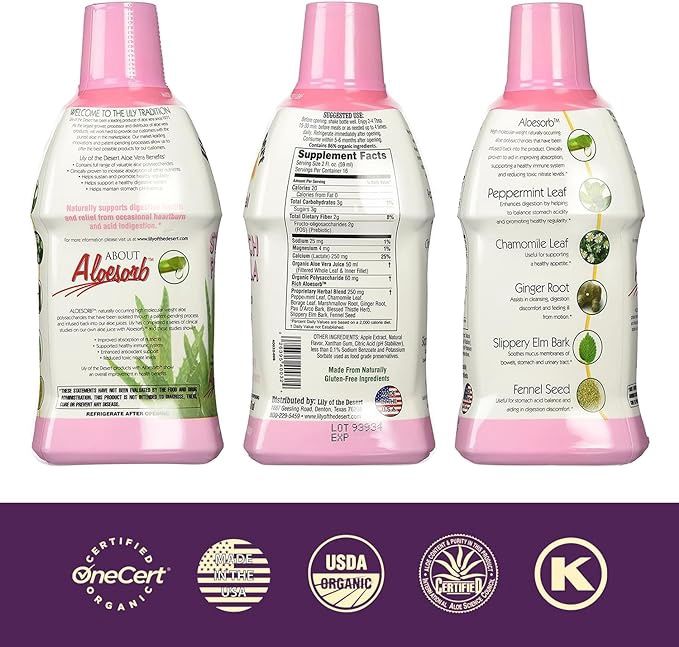 Lily Of The Desert , Aloe Herbal, Stomach Formula, Mint