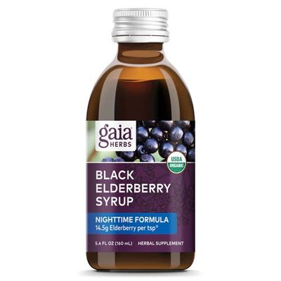 Gaia Herbs, Black Elderberry Night Time Syrup 5.4Oz