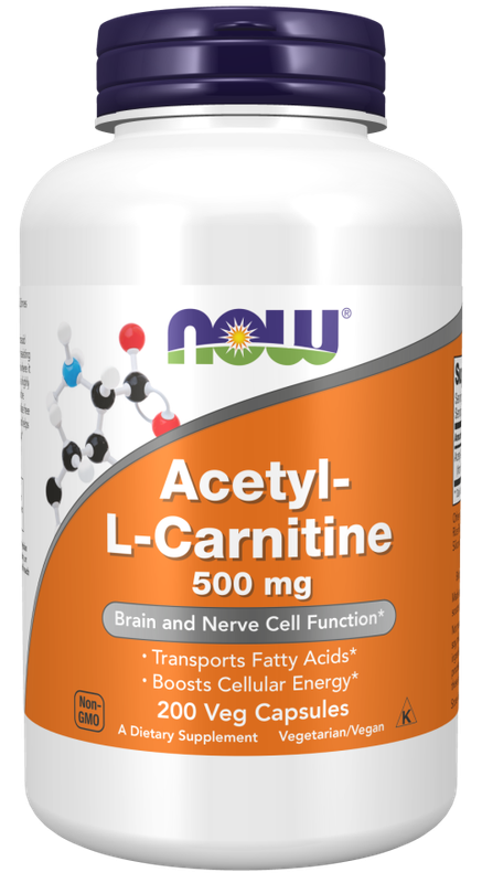 Now, Acetyl-L-Carnitine, 500 Mg, 200 Veg Caps
