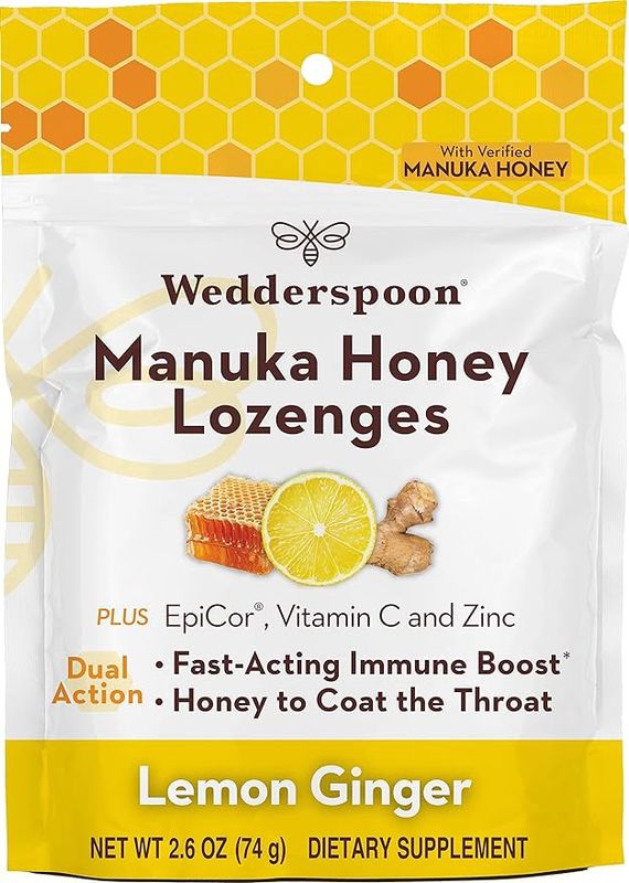 Wedderspoon, Manuka Honey Lozenges Lemon Ginger 18 Ct.