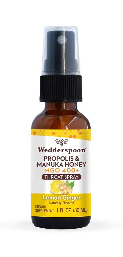 Wedderspoon, Manuka Honey Throat Spray Lemon Ginger 1Fl Oz