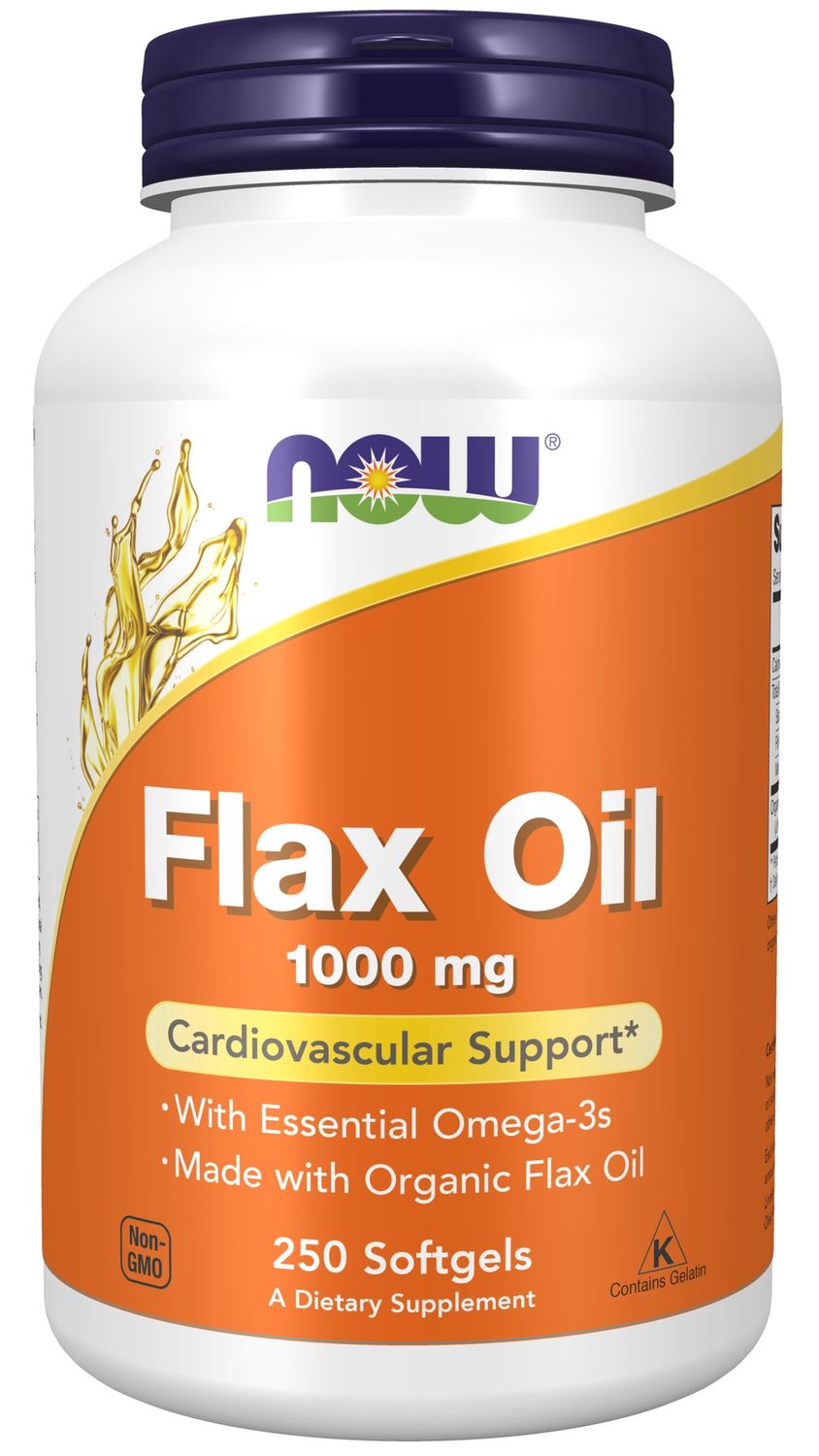 Now Supplements , Flax Oil 1000 Mg - 250 Softgels