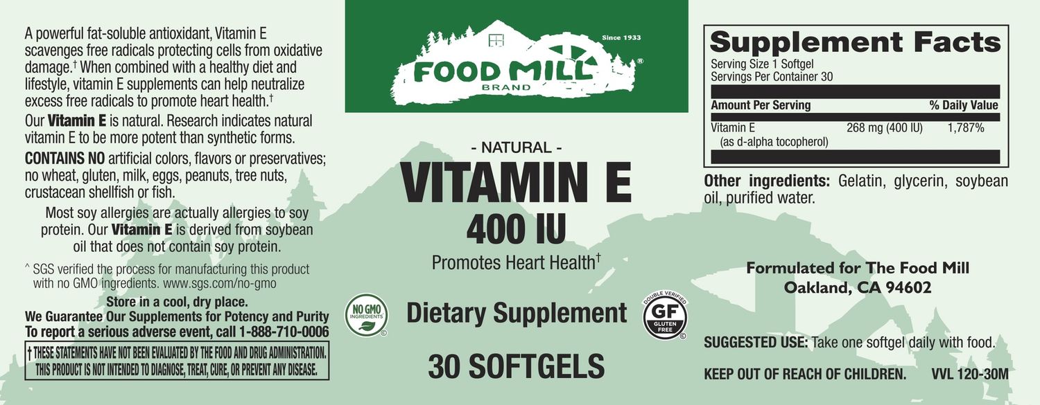 The Food Mill , Vitamin E 400 Iu Softgels