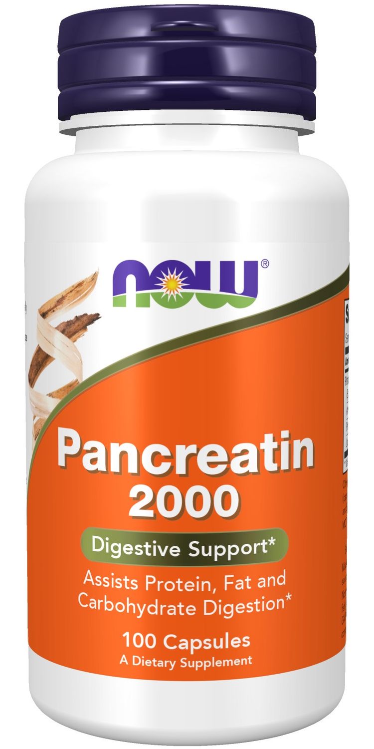 Now Supplements , Pancreatin 2000 - Capsules