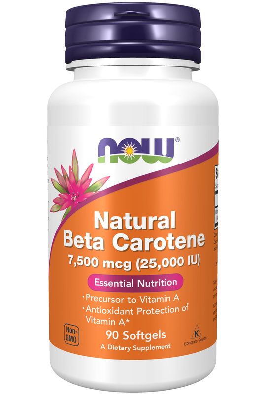 Now Supplements , Beta Carotene, Natural 7,500 Mcg - Softgels Now Supplements , Beta Carotene, Natural 7,500 Mcg - Softgels