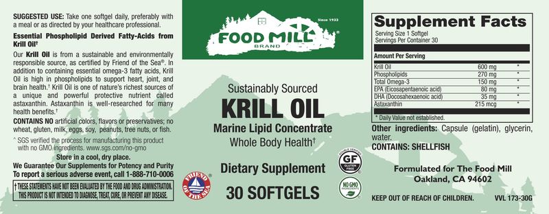 The Food Mill , Krill Oil Softgels The Food Mill , Krill Oil Softgels
