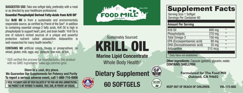 The Food Mill , Krill Oil Softgels