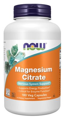 Now, Magnesium Citrate, 180 Veg Caps Now, Magnesium Citrate, 180 Veg Caps