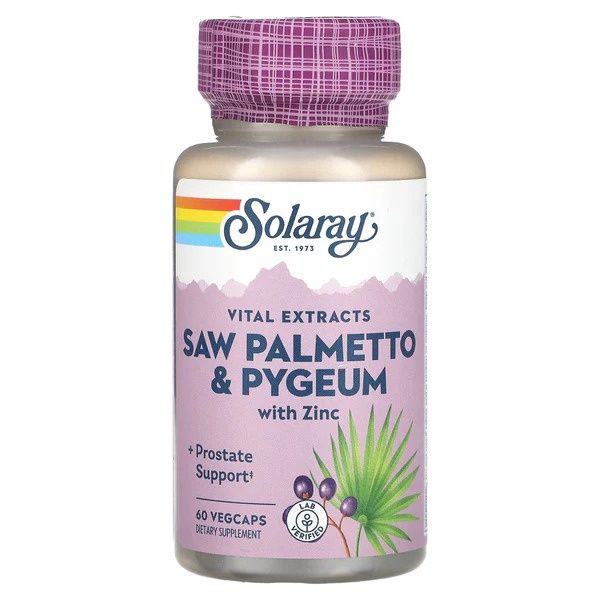 Solaray, Saw Palmetto & Pygeum with Zinc, 60 Veg Caps Solaray, Saw Palmetto & Pygeum with Zinc, 60 Veg Caps