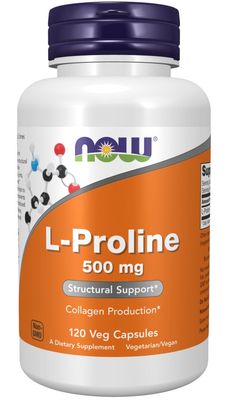 Now, L-Proline, 500mg 120 veg cap Now, L-Proline, 500mg 120 veg cap