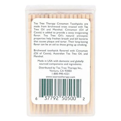 Tea Tree Therapy, Cinnamon Toothpicks 100 ct