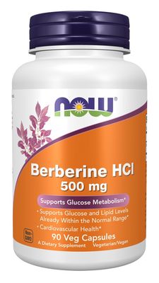 NOW, Berberine HCI, 500 mg, 90 Veg Caps NOW, Berberine HCI, 500 mg, 90 Veg Caps