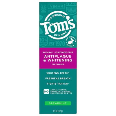 Toms, Antiplaque &amp; Whitening Toothpaste 4.5oz