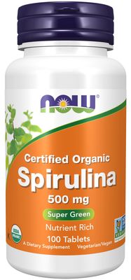 Now Supplements , Spirulina 500 Mg, Organic - 100 Tablets